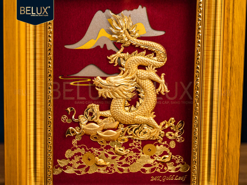 Tranh kim long dát vàng 24k 25x20cm